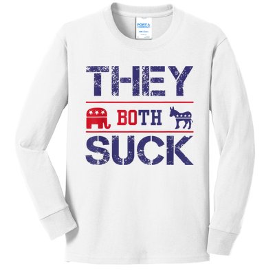 They Both Suck Funny Anti Political Party Libertarian Kids Long Sleeve Shirt