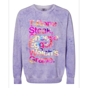 T Bone Steak Cheese Eggs WelchS Grape Colorblast Crewneck Sweatshirt