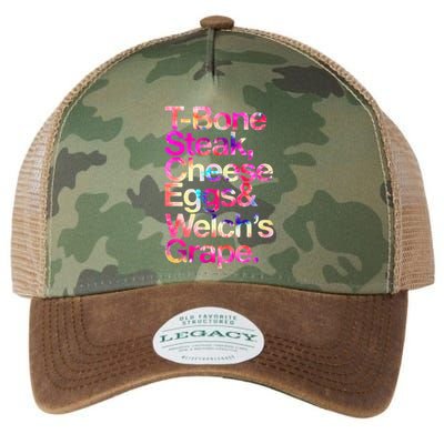 T Bone Steak Cheese Eggs WelchS Grape Legacy Tie Dye Trucker Hat