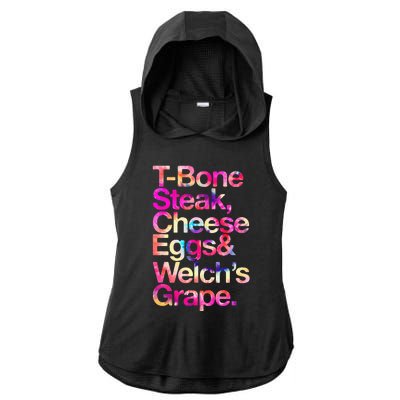 T Bone Steak Cheese Eggs WelchS Grape Ladies PosiCharge Tri-Blend Wicking Draft Hoodie Tank