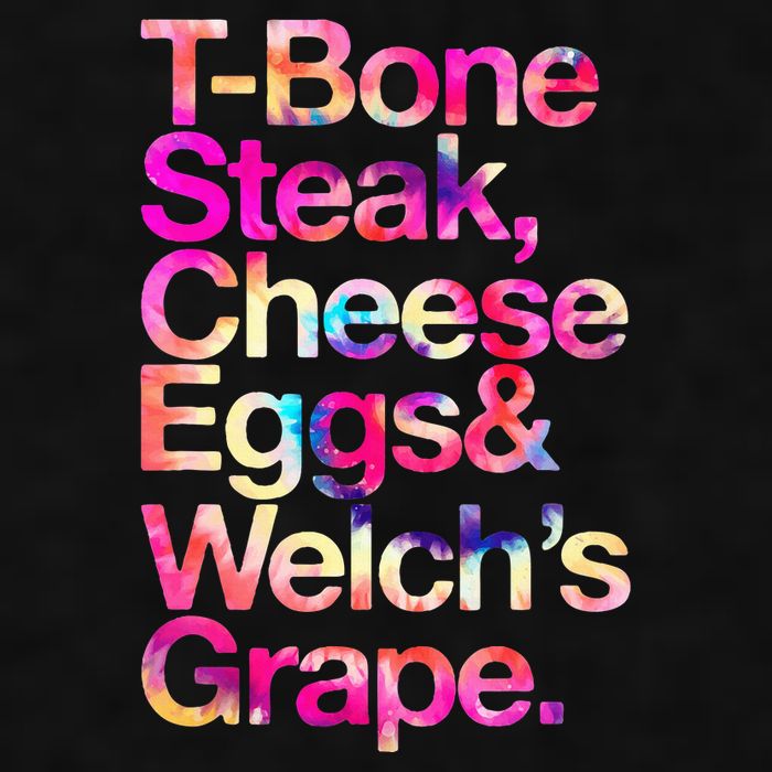 T Bone Steak Cheese Eggs WelchS Grape Ladies PosiCharge Tri-Blend Wicking Tank