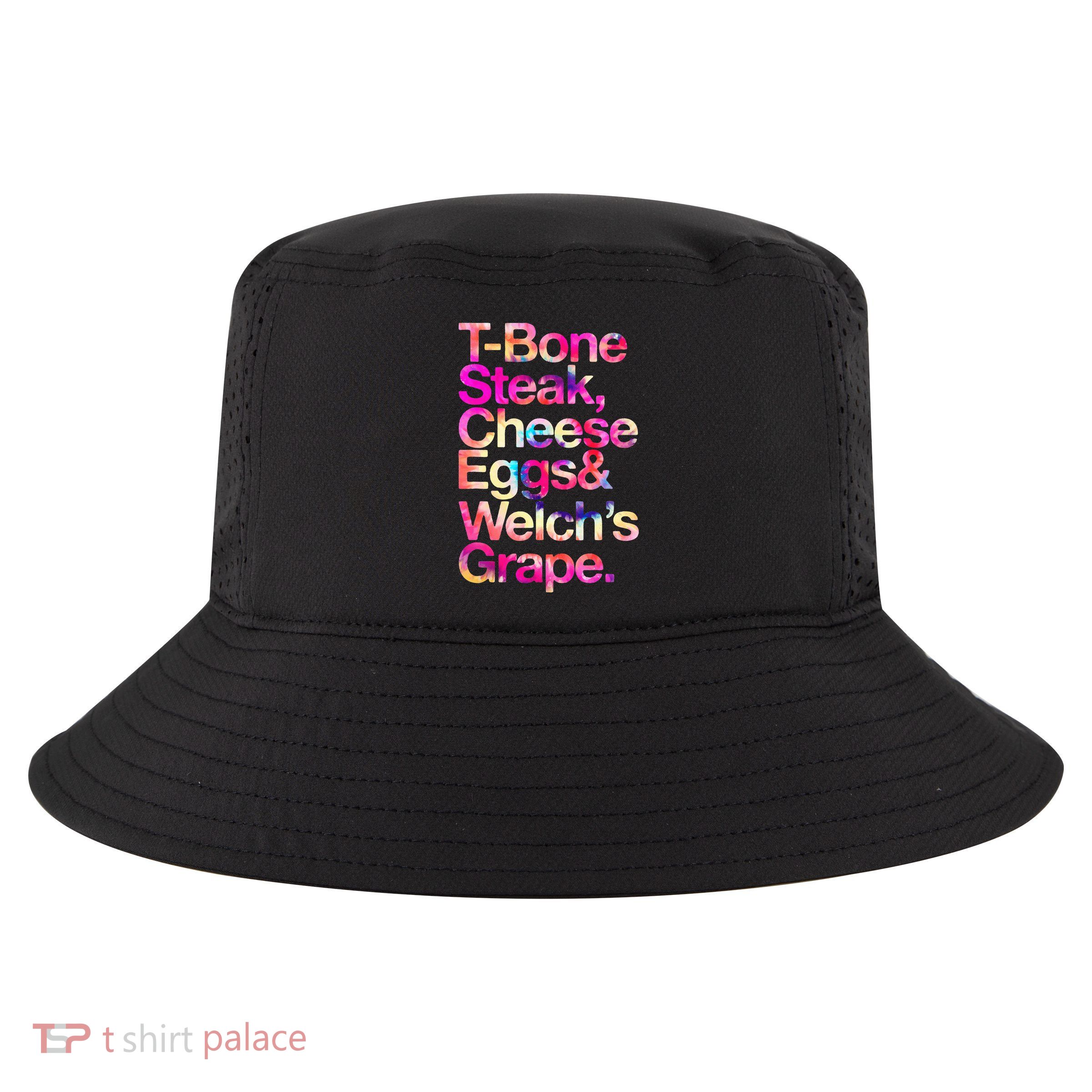 T Bone Steak Cheese Eggs WelchS Grape Cool Comfort Performance Bucket Hat