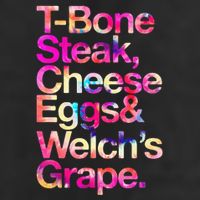 T Bone Steak Cheese Eggs WelchS Grape 7 Panel Mesh Trucker Snapback Hat