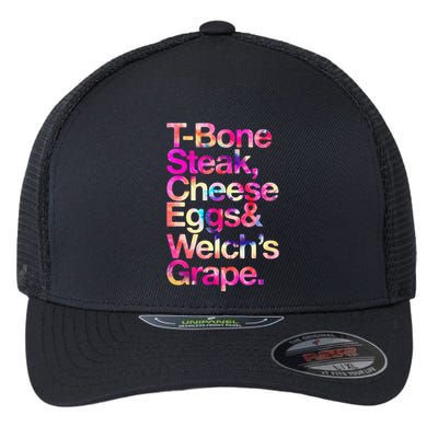 T Bone Steak Cheese Eggs WelchS Grape Flexfit Unipanel Trucker Cap