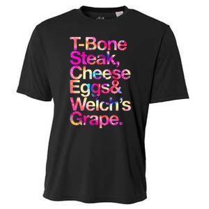 T Bone Steak Cheese Eggs WelchS Grape Cooling Performance Crew T-Shirt