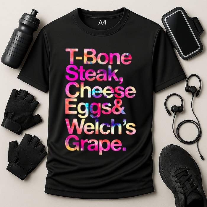 T Bone Steak Cheese Eggs WelchS Grape Performance Shirt