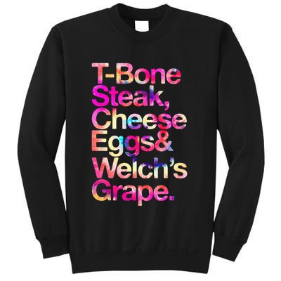 T Bone Steak Cheese Eggs WelchS Grape Sweatshirt