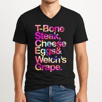 T Bone Steak Cheese Eggs WelchS Grape V-Neck T-Shirt