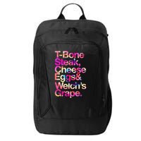 T Bone Steak Cheese Eggs WelchS Grape City Backpack