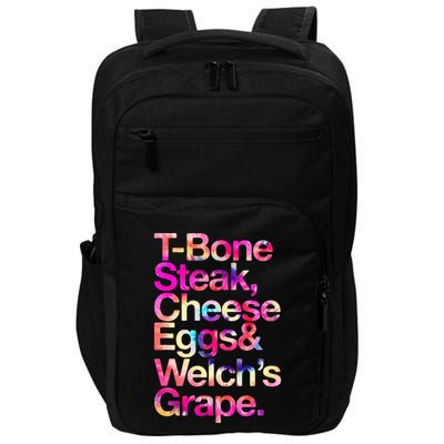 T Bone Steak Cheese Eggs WelchS Grape Impact Tech Backpack