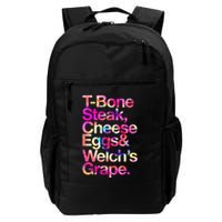 T Bone Steak Cheese Eggs WelchS Grape Backpack