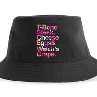 T Bone Steak Cheese Eggs WelchS Grape Sustainable Bucket Hat