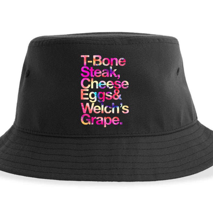 T Bone Steak Cheese Eggs WelchS Grape Sustainable Bucket Hat
