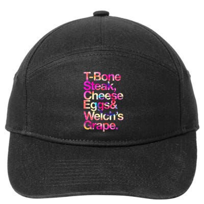 T Bone Steak Cheese Eggs WelchS Grape 7-Panel Snapback Hat