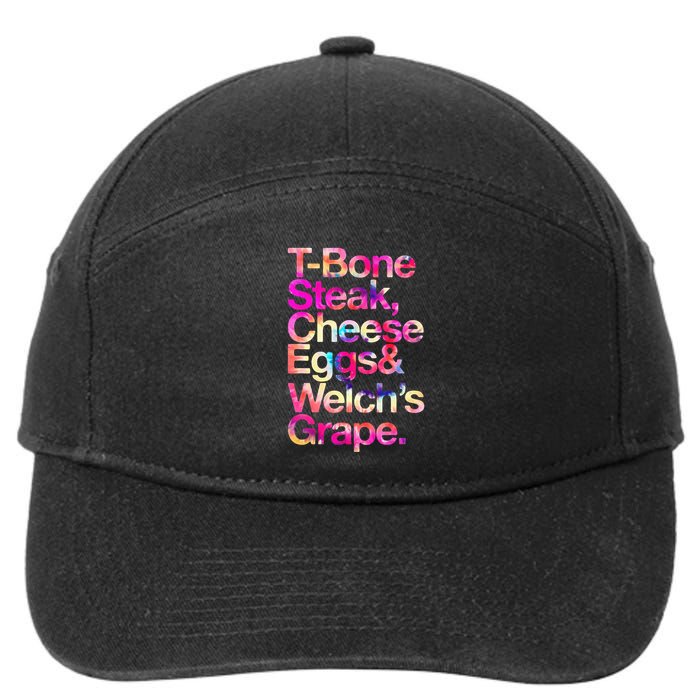 T Bone Steak Cheese Eggs WelchS Grape 7-Panel Snapback Hat