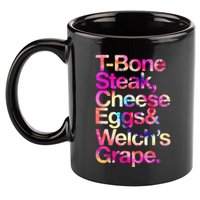 T Bone Steak Cheese Eggs WelchS Grape 11oz C Handle Ceramic Mug