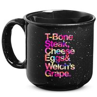 T Bone Steak Cheese Eggs WelchS Grape 15oz Campfire Ceramic Mug