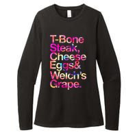 T Bone Steak Cheese Eggs WelchS Grape Womens CVC Long Sleeve Shirt