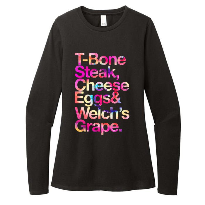 T Bone Steak Cheese Eggs WelchS Grape Womens CVC Long Sleeve Shirt