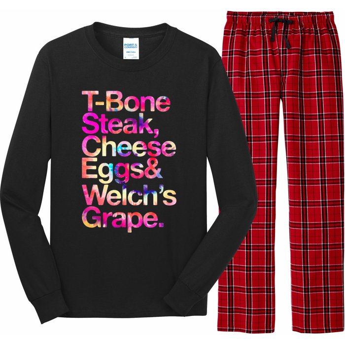 T Bone Steak Cheese Eggs WelchS Grape Long Sleeve Pajama Set