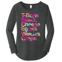 T Bone Steak Cheese Eggs WelchS Grape Women's Perfect Tri Tunic Long Sleeve Shirt