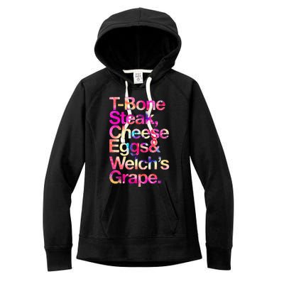 T Bone Steak Cheese Eggs WelchS Grape Women's Fleece Hoodie