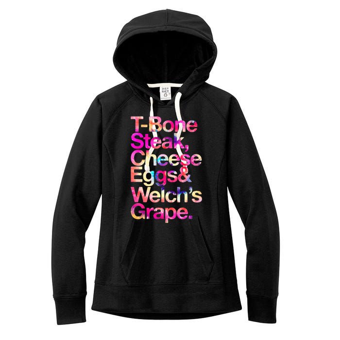 T Bone Steak Cheese Eggs WelchS Grape Women's Fleece Hoodie