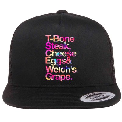 T Bone Steak Cheese Eggs WelchS Grape Flatbill Hat