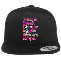 T Bone Steak Cheese Eggs WelchS Grape Flatbill Hat