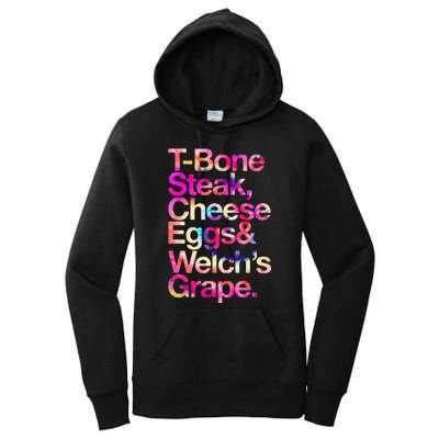 T Bone Steak Cheese Eggs WelchS Grape Women's Pullover Hoodie