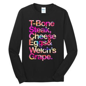 T Bone Steak Cheese Eggs WelchS Grape Tall Long Sleeve T-Shirt