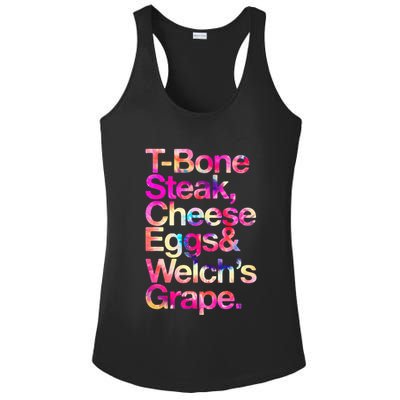 T Bone Steak Cheese Eggs WelchS Grape Ladies PosiCharge Competitor Racerback Tank