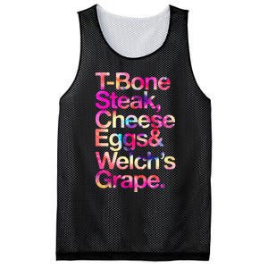 T Bone Steak Cheese Eggs WelchS Grape Mesh Reversible Basketball Jersey Tank