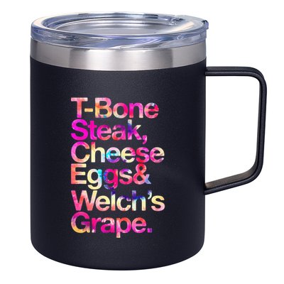 T Bone Steak Cheese Eggs WelchS Grape 12oz Stainless Steel Coffee Mug