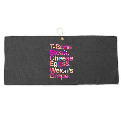 T Bone Steak Cheese Eggs WelchS Grape Large Microfiber Waffle Golf Towel
