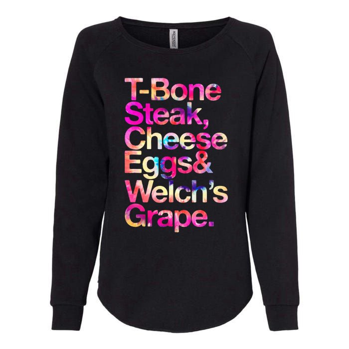 T Bone Steak Cheese Eggs WelchS Grape Womens California Wash Sweatshirt