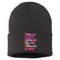 T Bone Steak Cheese Eggs WelchS Grape Sustainable Knit Beanie