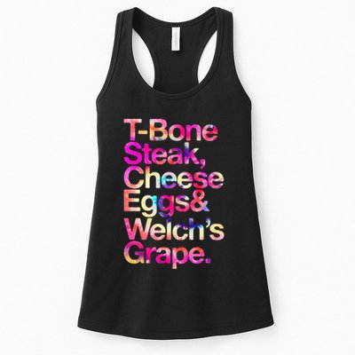 T Bone Steak Cheese Eggs WelchS Grape Womens Tank Top