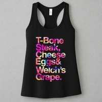 T Bone Steak Cheese Eggs WelchS Grape Womens Tank Top