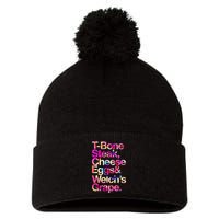 T Bone Steak Cheese Eggs WelchS Grape Pom Pom 12in Knit Beanie