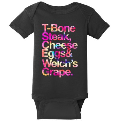 T Bone Steak Cheese Eggs WelchS Grape Baby Bodysuit