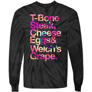 T Bone Steak Cheese Eggs WelchS Grape Tie-Dye Long Sleeve Shirt