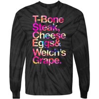 T Bone Steak Cheese Eggs WelchS Grape Tie-Dye Long Sleeve Shirt