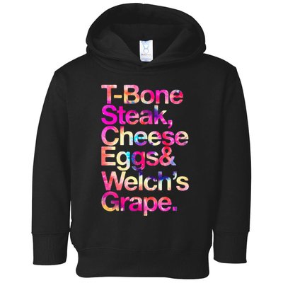 T Bone Steak Cheese Eggs WelchS Grape Toddler Hoodie