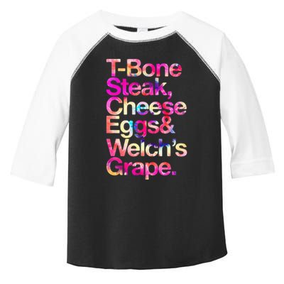 T Bone Steak Cheese Eggs WelchS Grape Toddler Fine Jersey T-Shirt