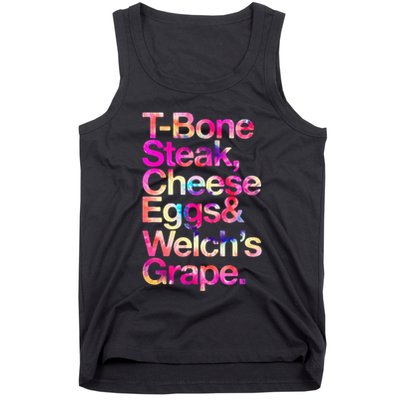 T Bone Steak Cheese Eggs WelchS Grape Tank Top