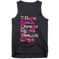 T Bone Steak Cheese Eggs WelchS Grape Tank Top