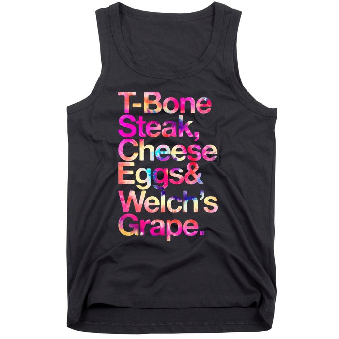 T Bone Steak Cheese Eggs WelchS Grape Tank Top