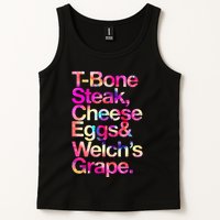 T Bone Steak Cheese Eggs WelchS Grape Tank Top