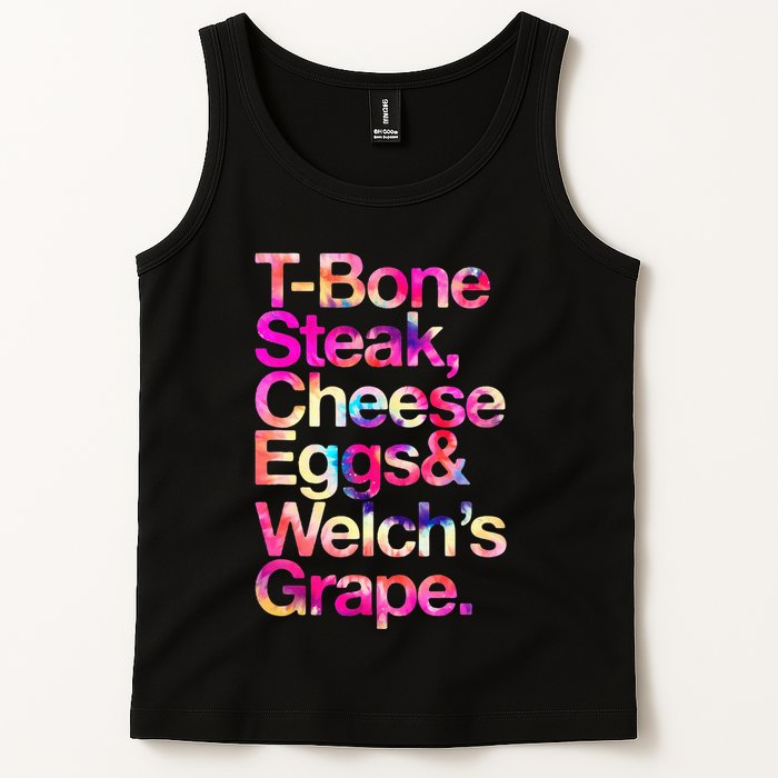 T Bone Steak Cheese Eggs WelchS Grape Tank Top